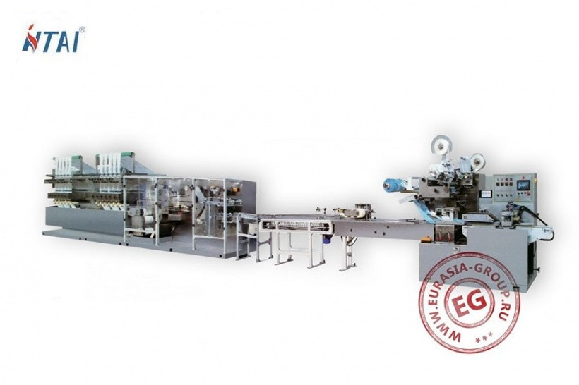 Автоматическая линия для производства и упаковки влажных салфеток CD-1800FG