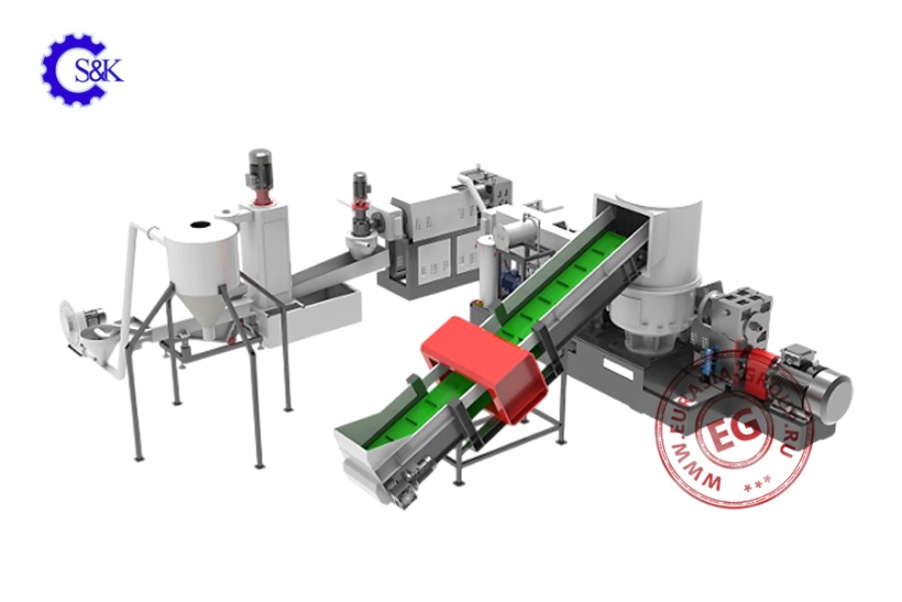 Линия для переработки полимерных пленок в пластиковые гранулы SKML100/100