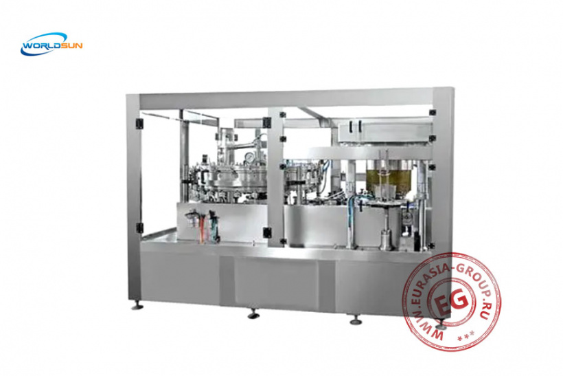 линия для розлива газированного слабопенящегося напитка в алюминиевые банки с крышками easy open YLG12-1