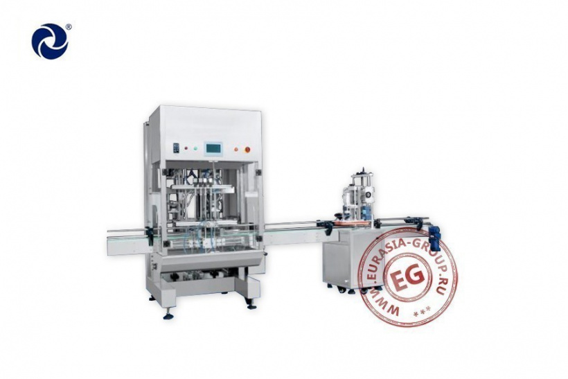 Линия для розлива пастообразных продуктов с одной дозирующей головкой и укупоркой бутылок TVF-ZL