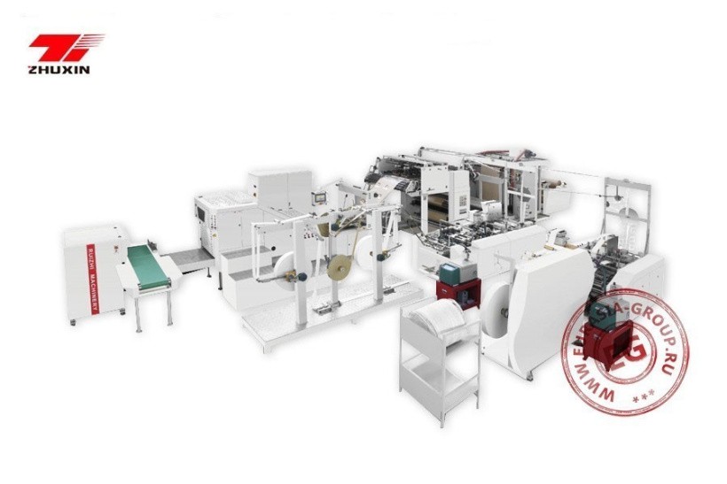 Автоматическая линия для производства бумажных пакетов с ручками RZFD-450T/F