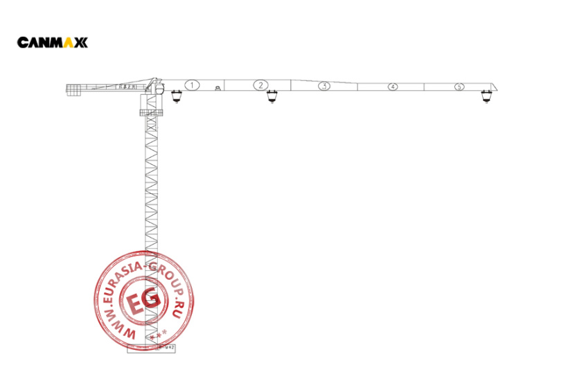 Башенный кран без оголовка CANMAX QTZ100 (TC6012-6t)